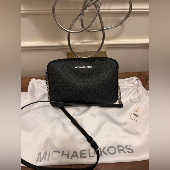 Michael Kors Black and Silver Crossbody Bag - Picture 2 of 9